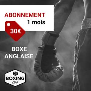 Abonnement 1 mois</br>Boxe anglaise